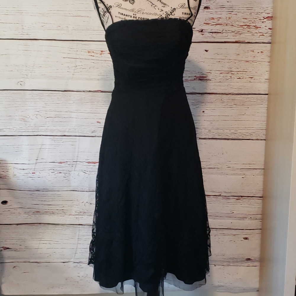 Eliza J Lacy black dress